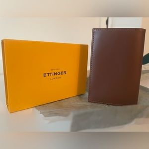 Ettinger tan leather card holder